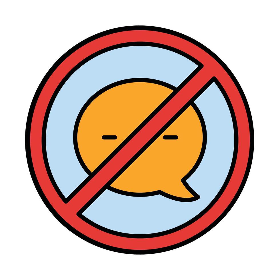 No Message Line Icon vector