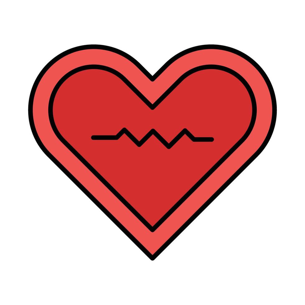 Heart Line Filled Icon Design vector