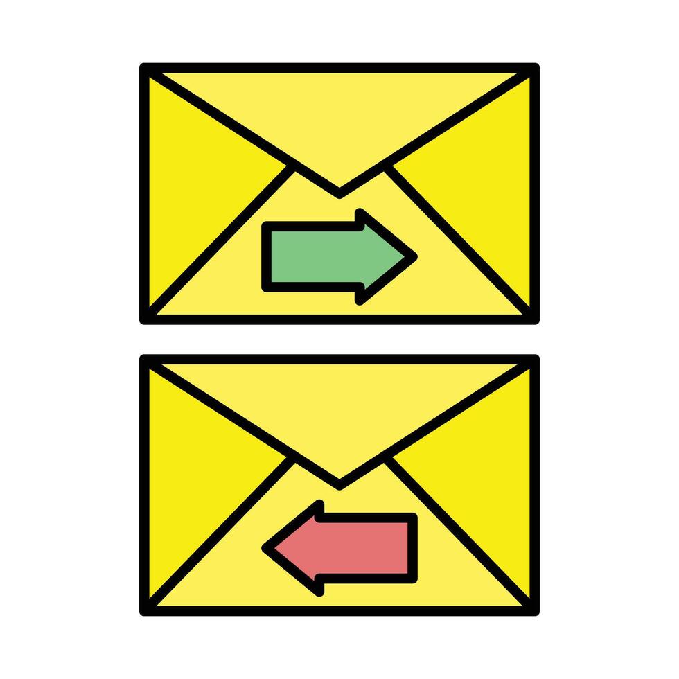 Exchange Mails Line Icon vector