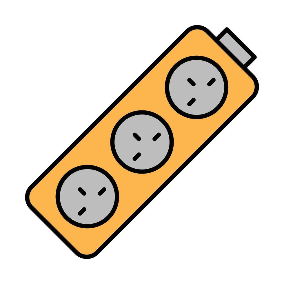 Power Strip Line Filled Icon Design vector