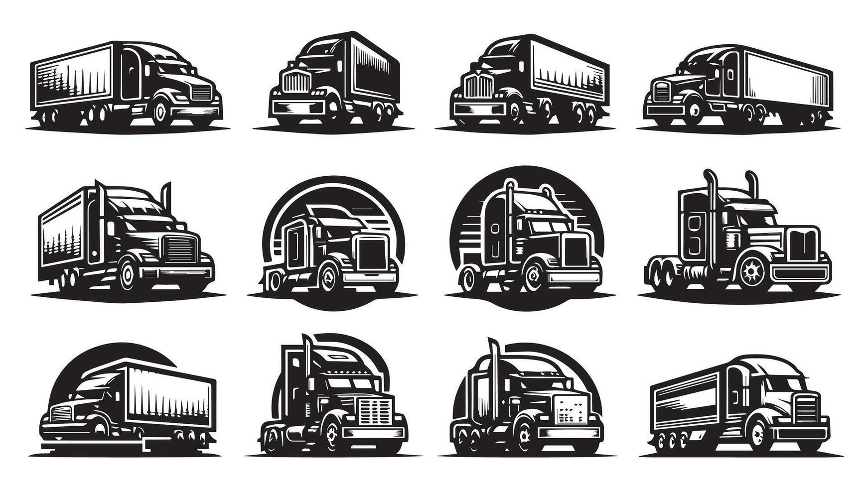 Truck icon set vector