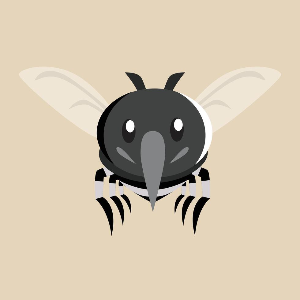 Mosquito with detailed illustration of light and shadow vector