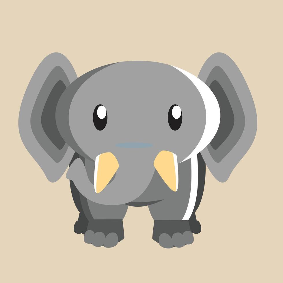 Elephant with detailed illustration of light and shadow vector