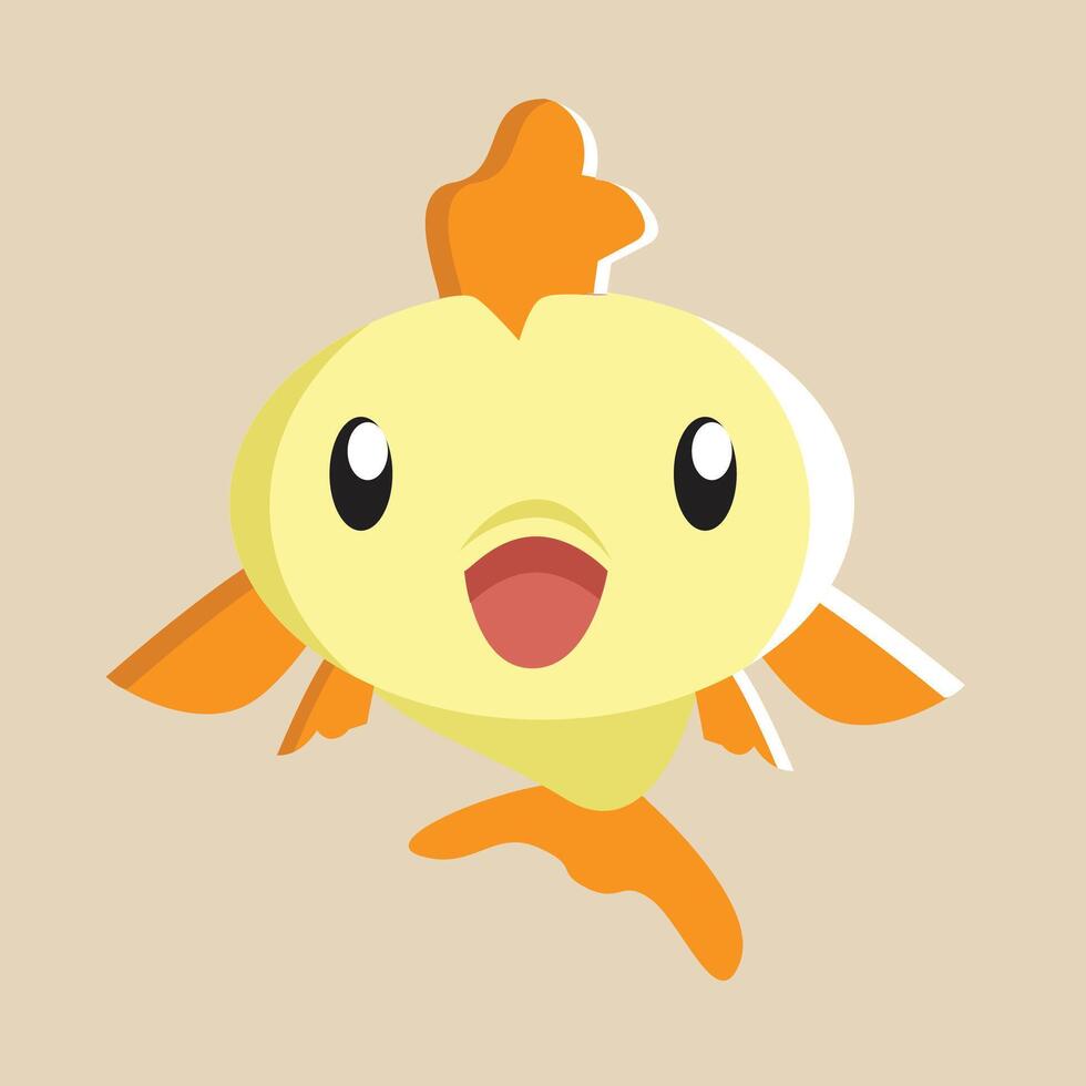 Fish with detailed illustration of light and shadow vector