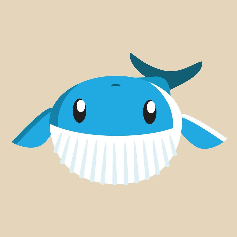 Whale with detailed illustration of light and shadow vector