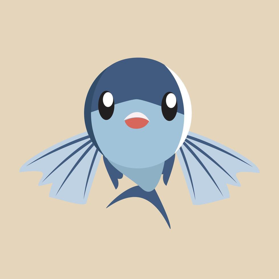 Flying Fish with detailed illustration of light and shadow vector