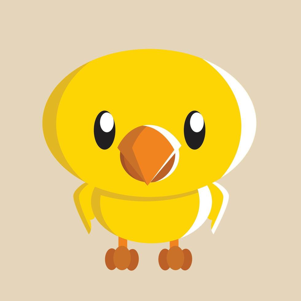 Chick with detailed illustration of light and shadow vector