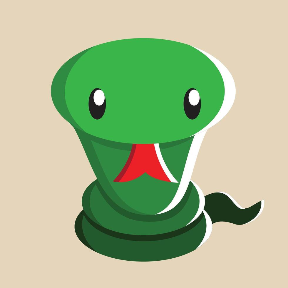 snake with detailed illustration of light and shadow vector