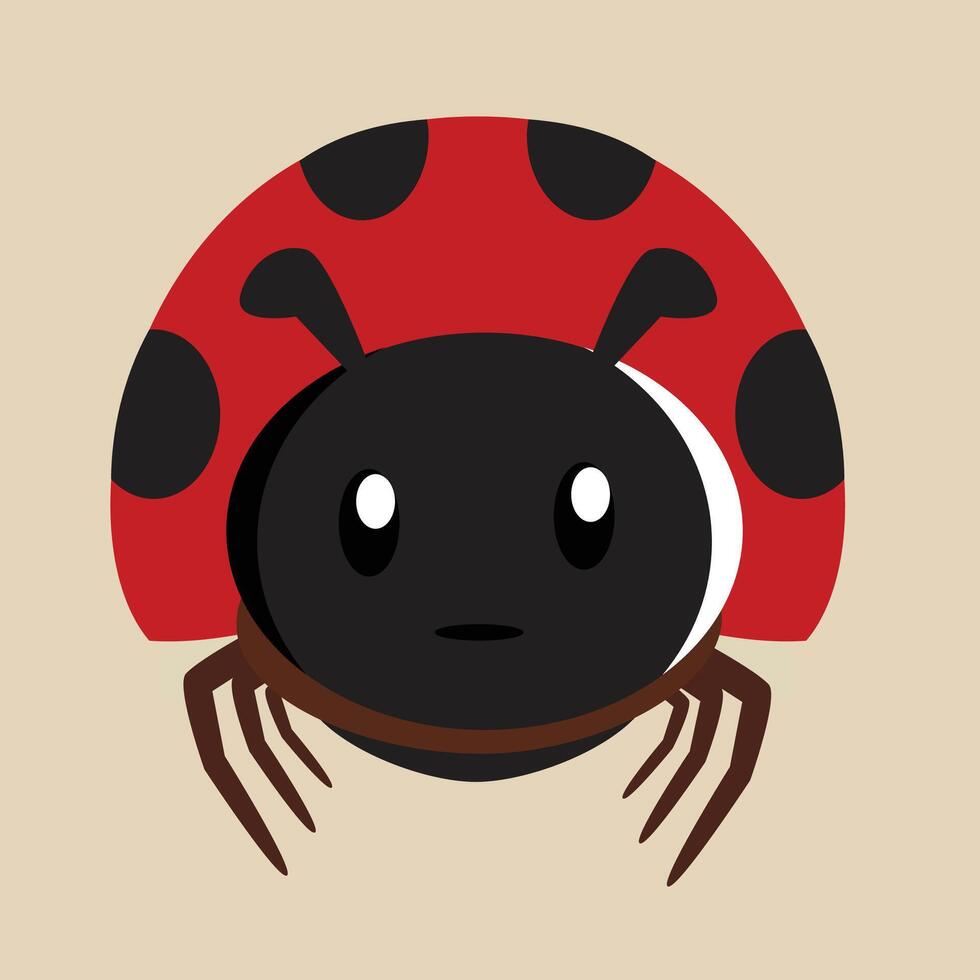 Ladybug with detailed illustration of light and shadow vector
