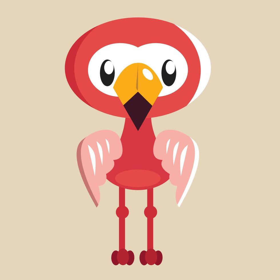 Flamingo with detailed illustration of light and shadow vector