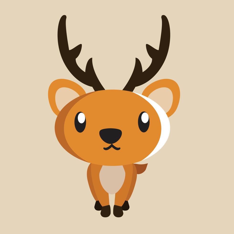 Horned Deer with detailed illustration of light and shadow vector