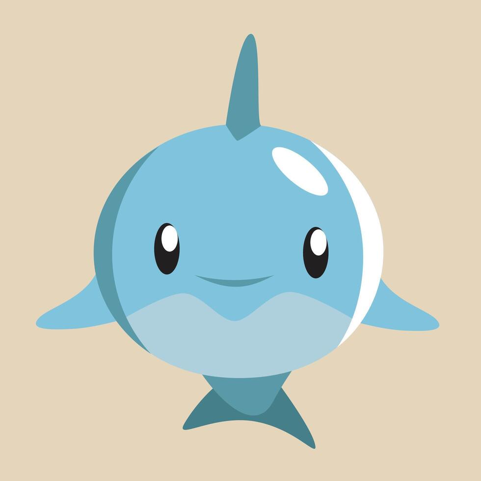 Dolphin with detailed illustration of light and shadow vector