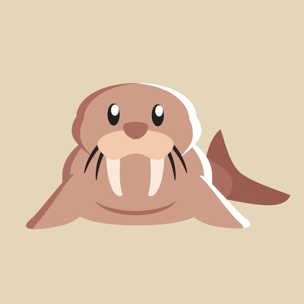 Walrus with detailed illustration of light and shadow vector