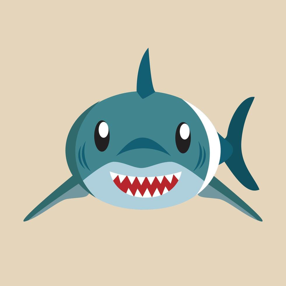 Shark with detailed illustration of light and shadow vector