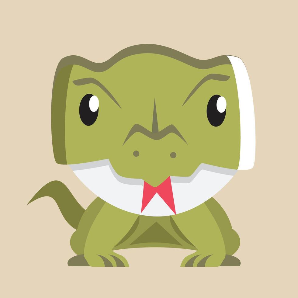 Komodo with detailed illustration of light and shadow vector