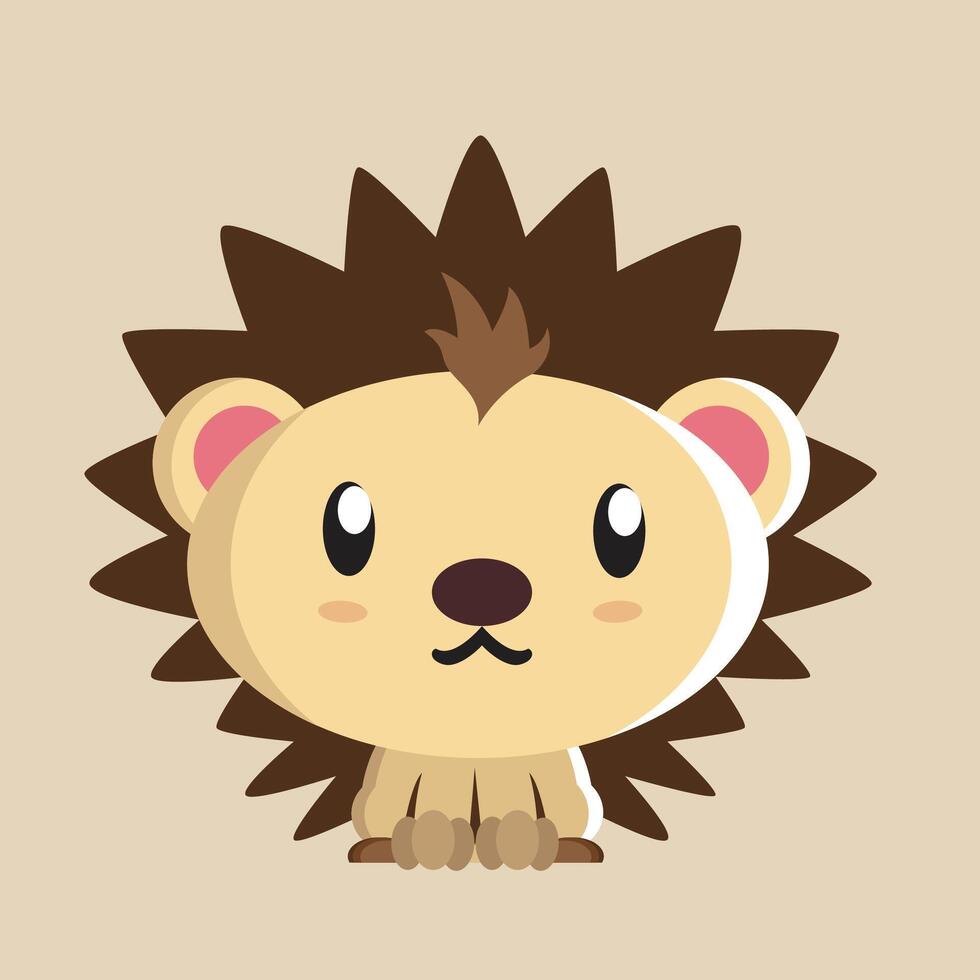 Porcupine with detailed illustration of light and shadow vector
