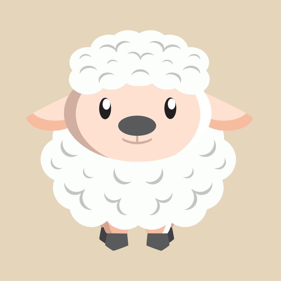 Sheep with detailed illustration of light and shadow vector