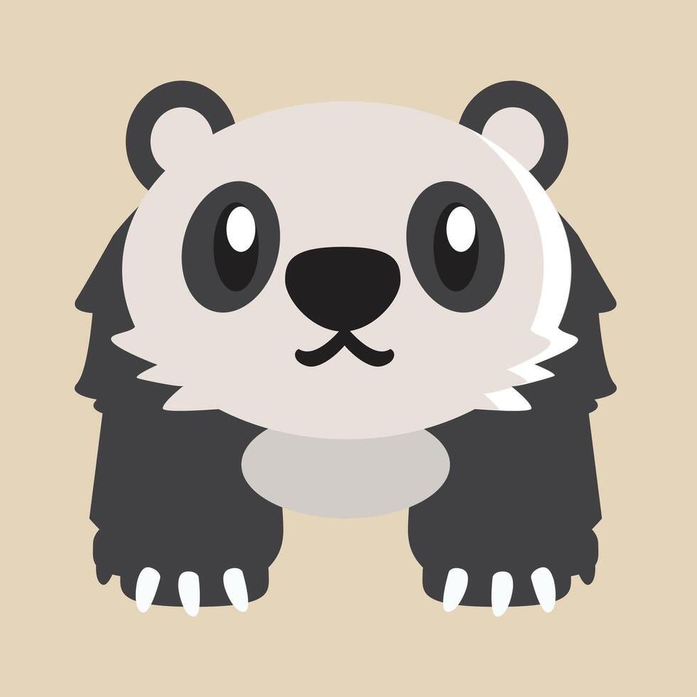 Panda with detailed illustration of light and shadow vector