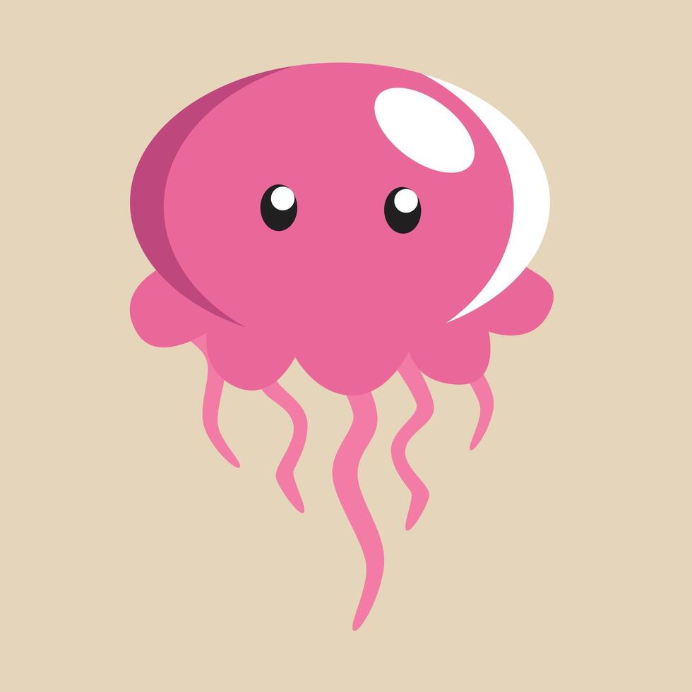JellyFish with detailed illustration of light and shadow vector