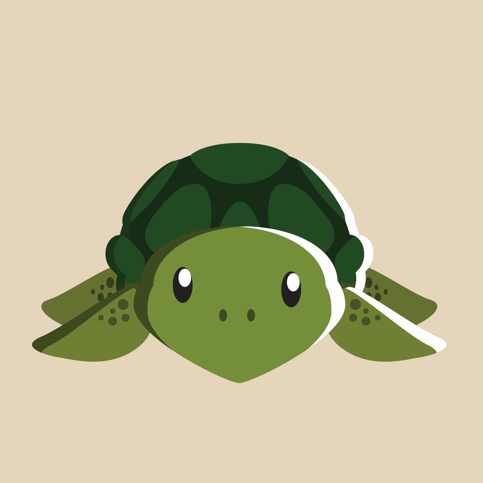Sea Turtle with detailed illustration of light and shadow vector