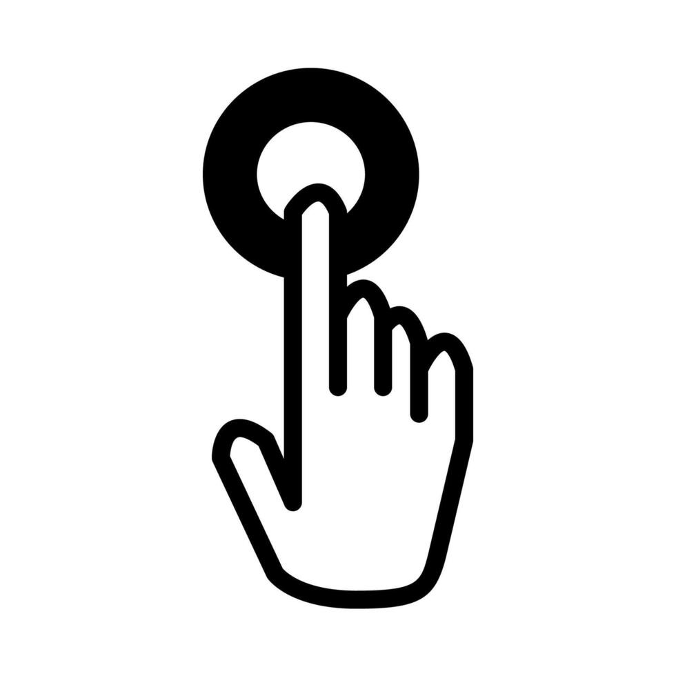 click icon or logo illustration outline black filled style vector