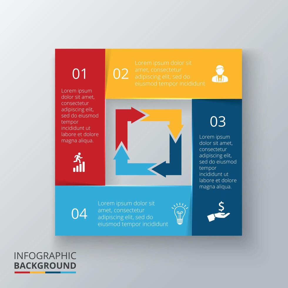 Square element for infographic. Template for diagram, graph, presentation and chart. Business concept with 4 options, parts, steps or processes. vector
