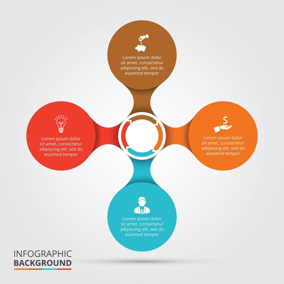Cycle diagram infographic with 3 options, parts, steps or processes. vector
