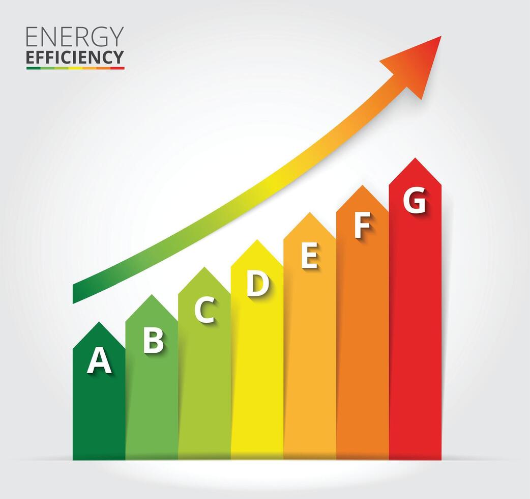 Energy efficiency rating illustration. vector