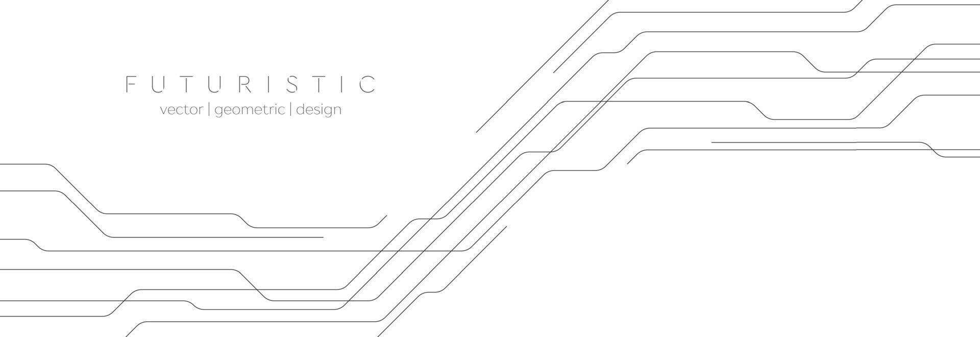 Grey lines abstract technology geometric background vector