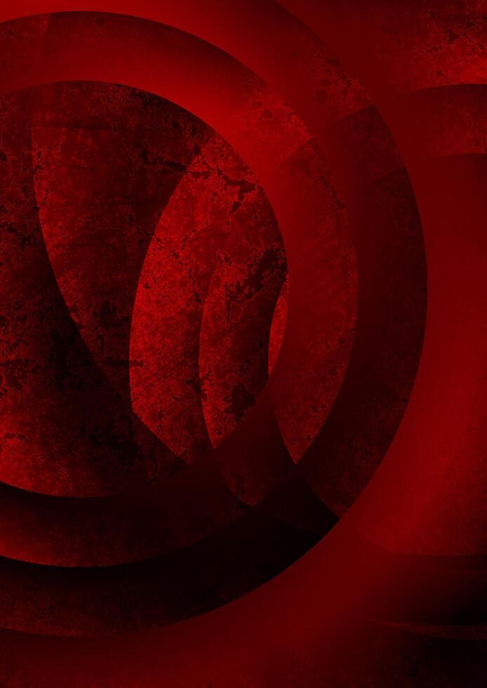 Dark red abstract grunge background with circles vector