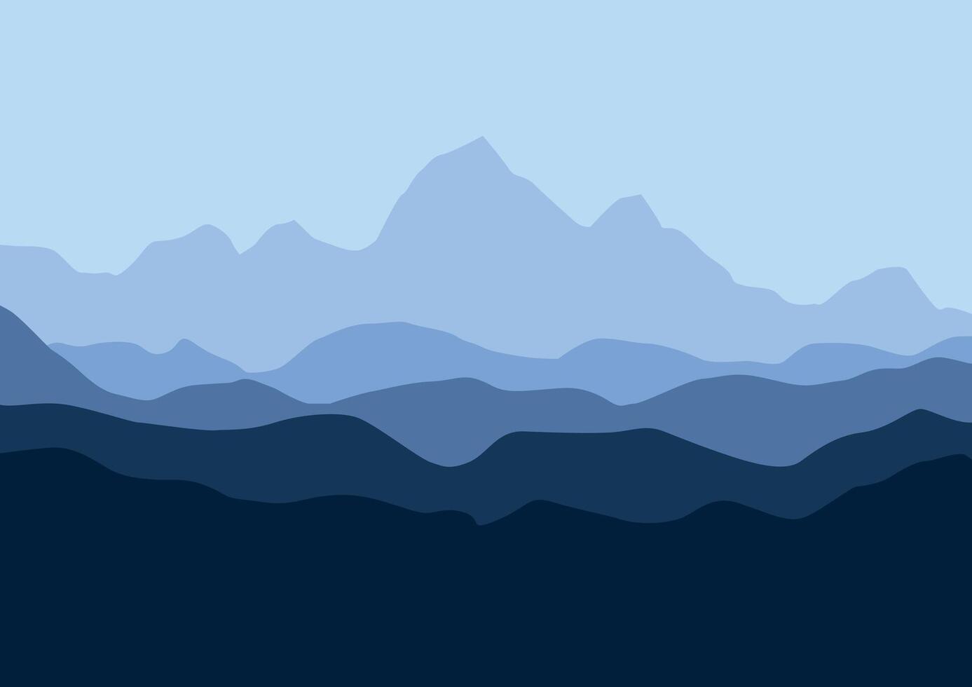 Landscape with mountains panorama. illustration in flat style. vector