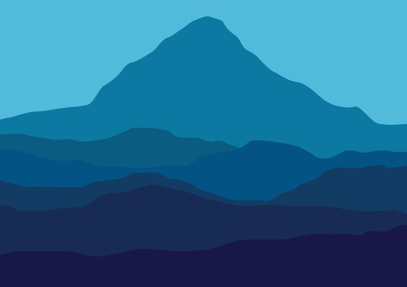 Landscape with mountains panorama. illustration in flat style. vector