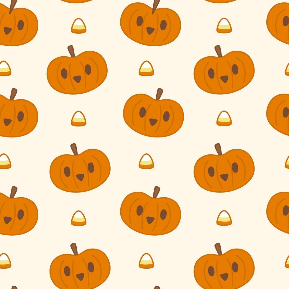 Seamless pattern with pumpkin halloween vector