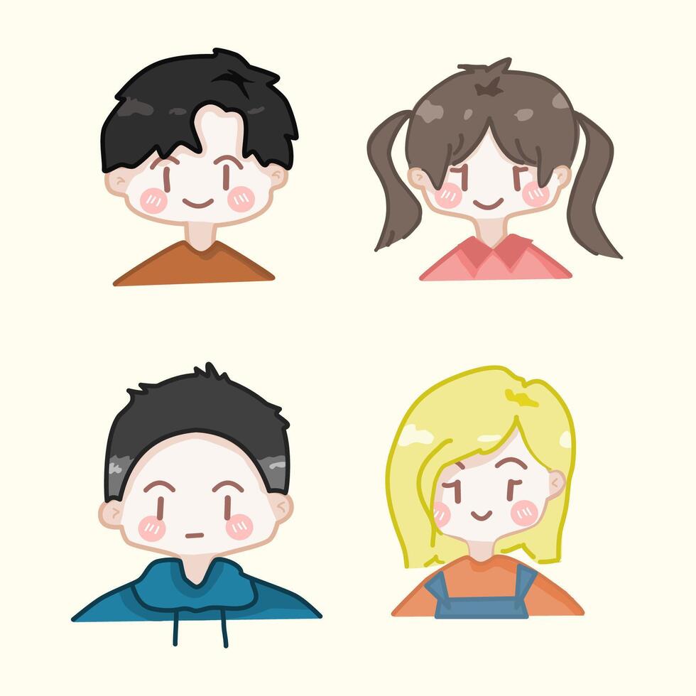 Cartoon human kid girl and boy vector