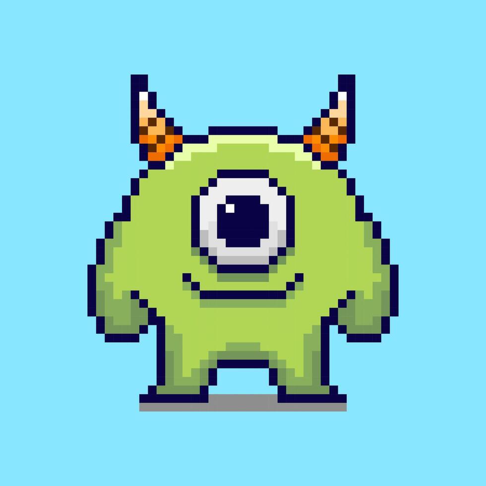 Pixel art style Monster design vector