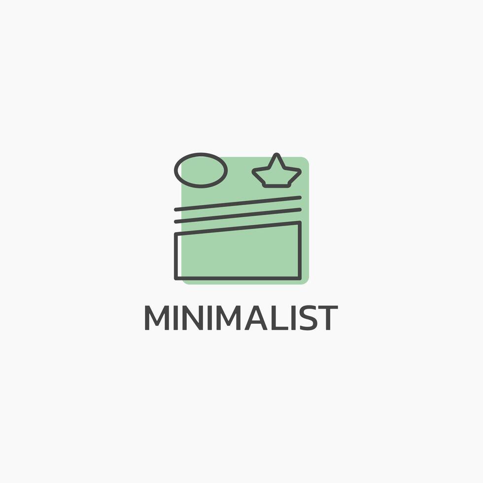 Abstract logo multiple shapes in minimalist style. vector