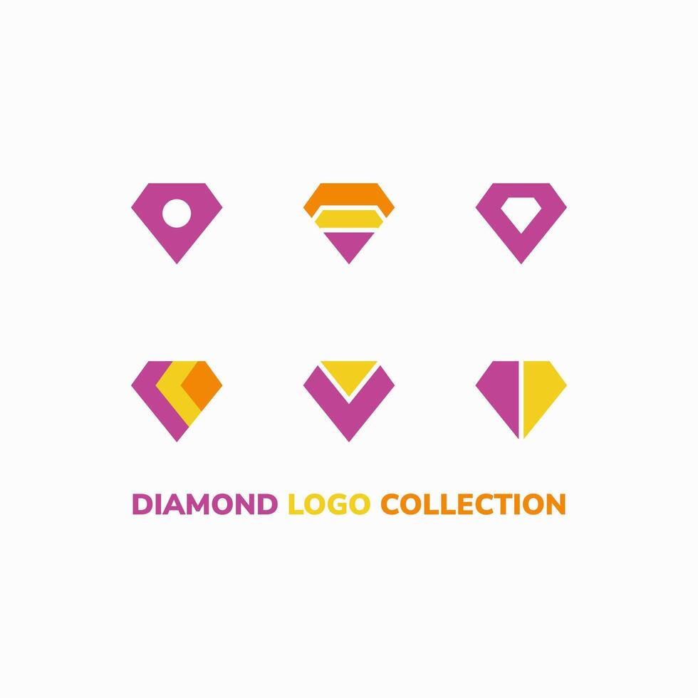 Diamond logo collection set with six shapes. vector