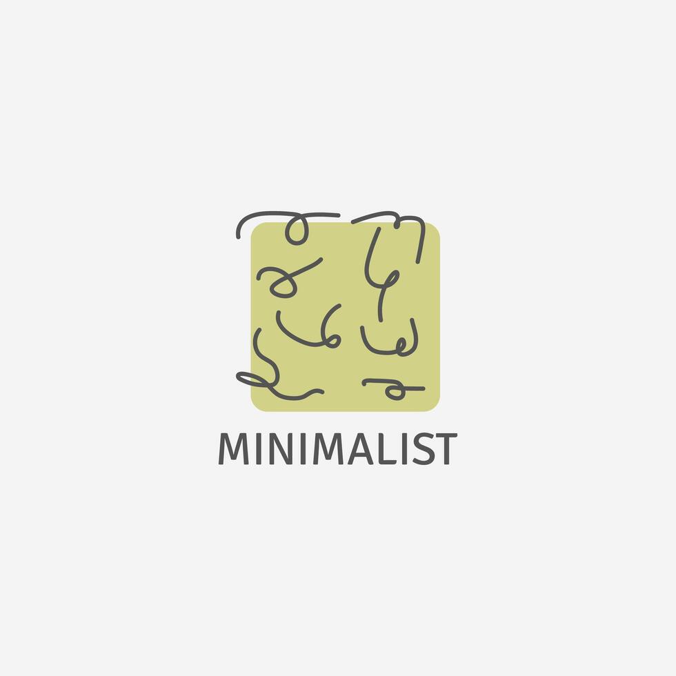 Abstract logo of curly lines in minimalist style. vector