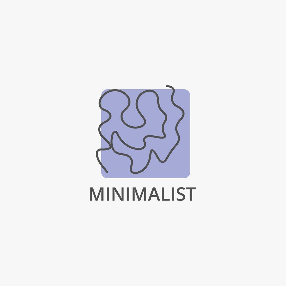 Abstract logo from lines in minimalist style. vector