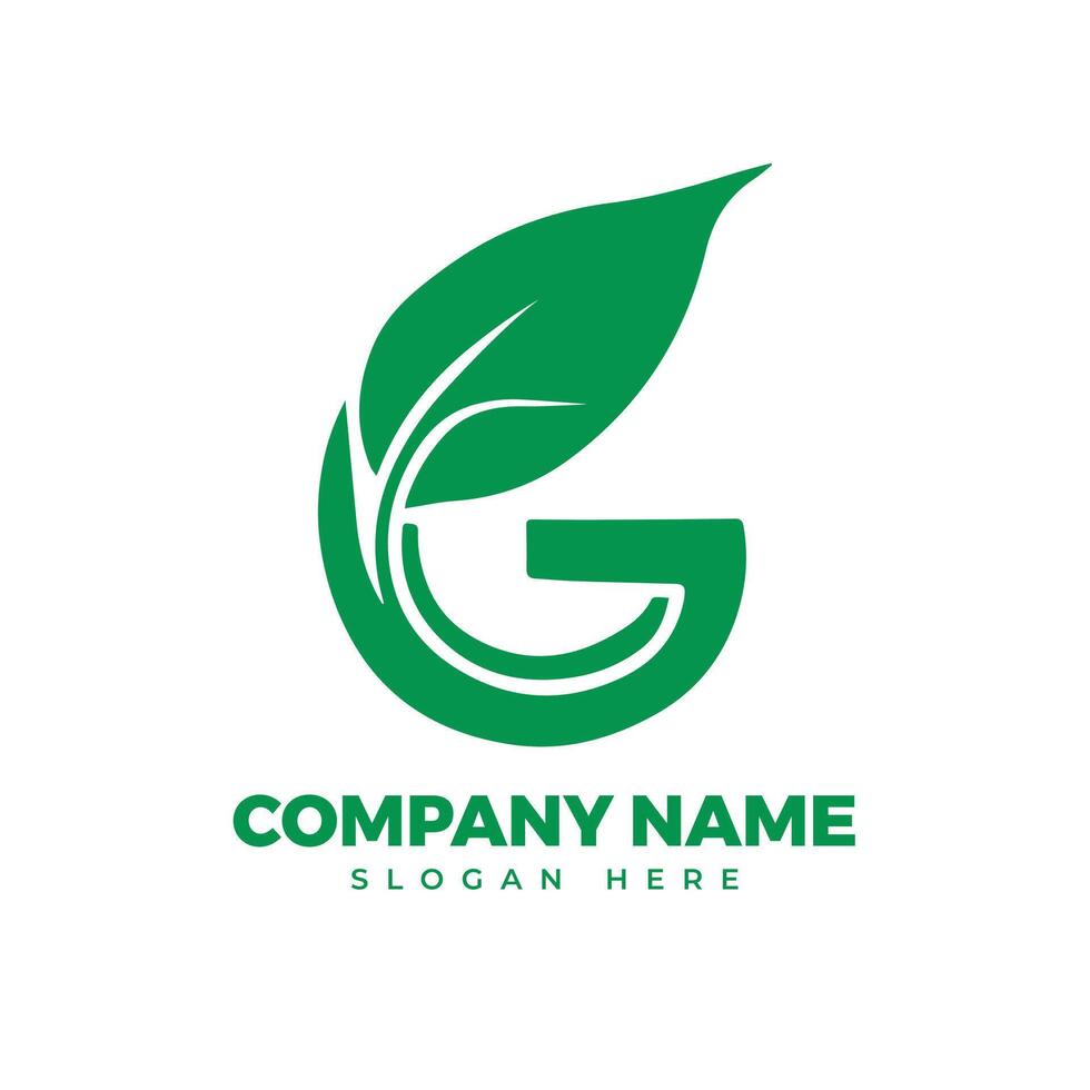 G letter nature leaf green logo icon, sign, symbol design template vector