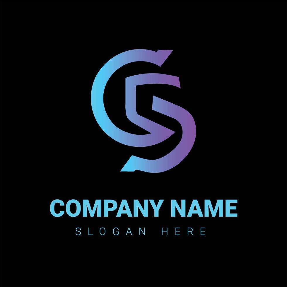 Abstract Modern CS Alphabet Letters Monogram Logo Design Template vector