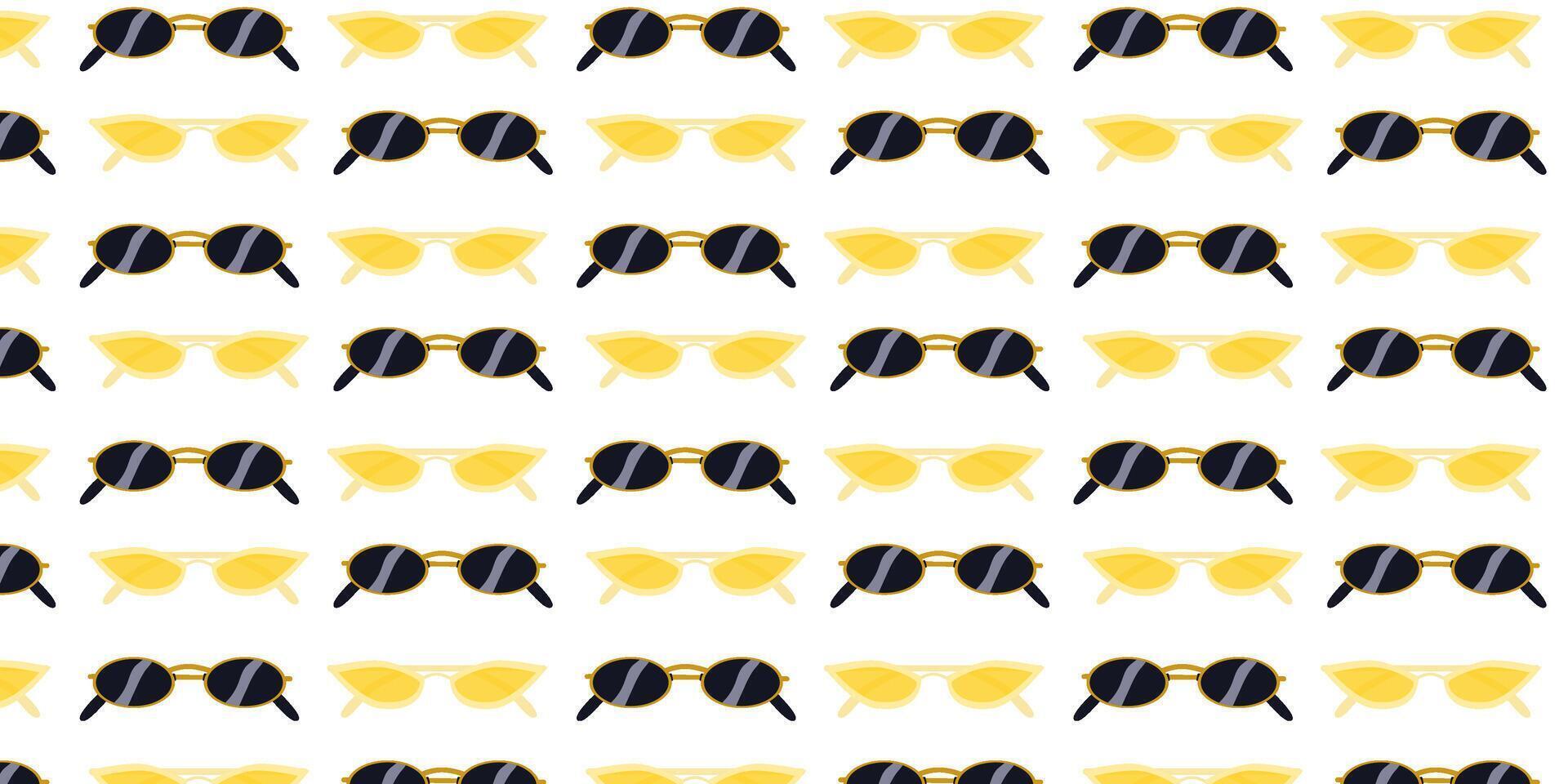 Seamless pattern sunglasses small lens forms on a white background vector
