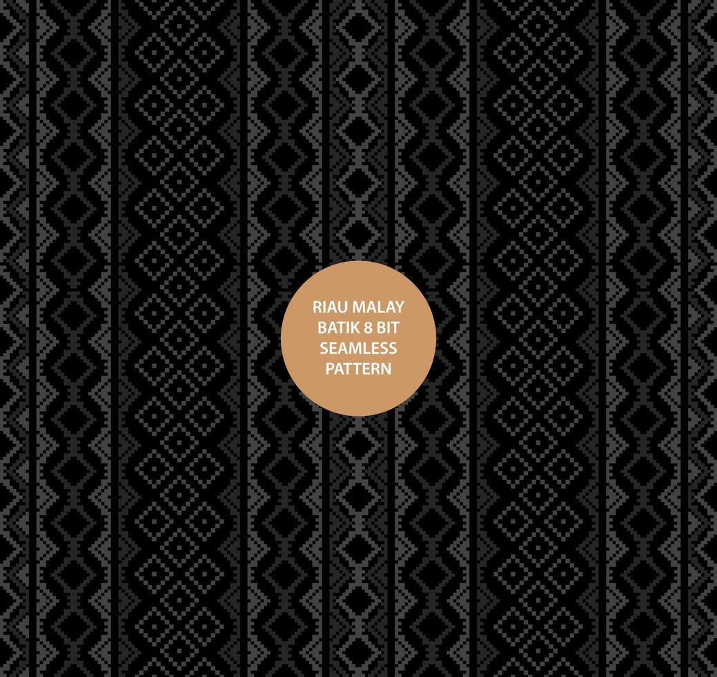 Riau malay batik 8 bit seamless pattern vector