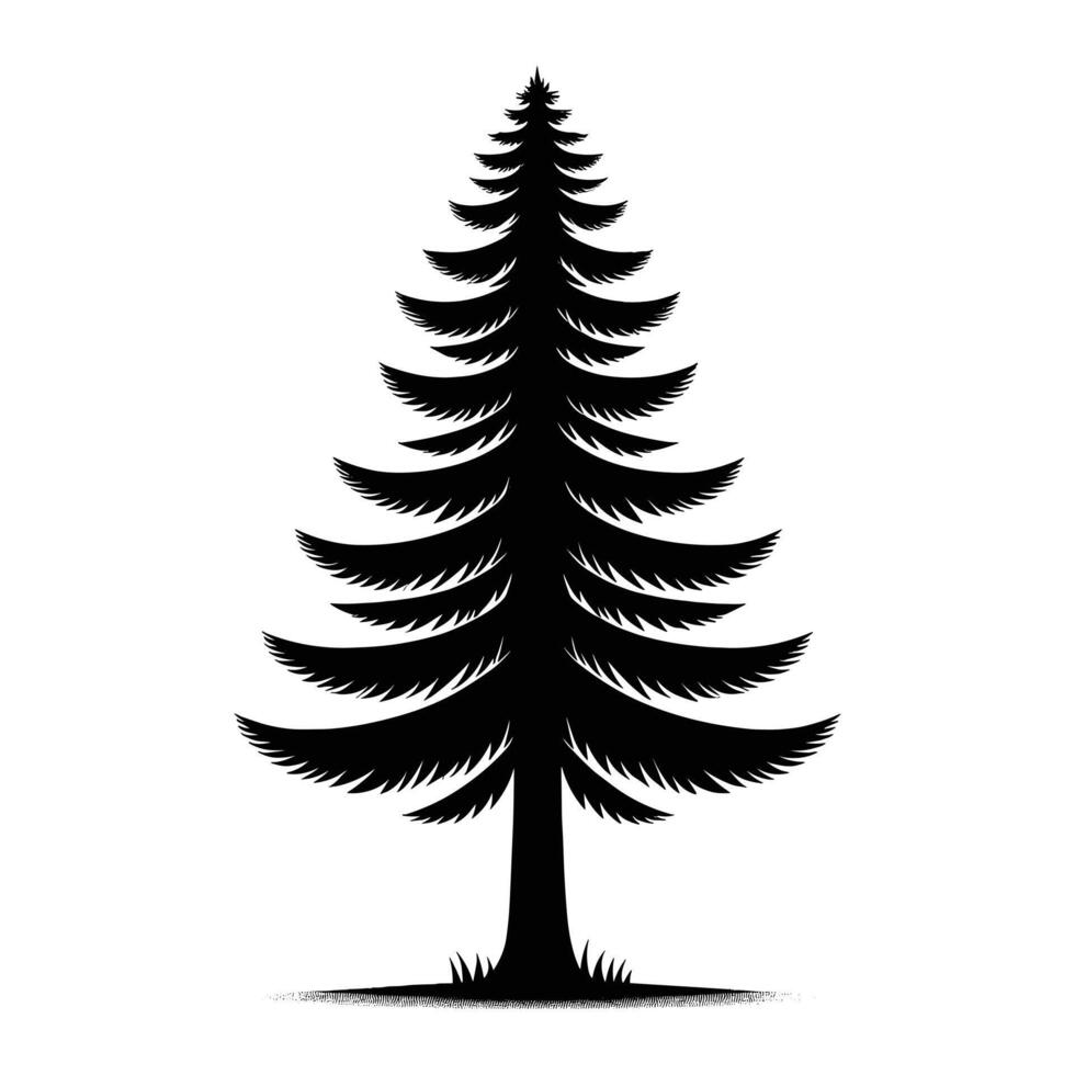 Minimalist pine tree silhouette vector