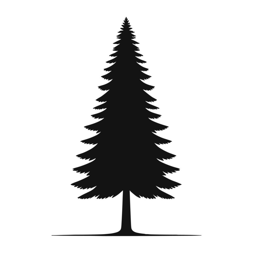 Minimalist pine tree silhouette vector