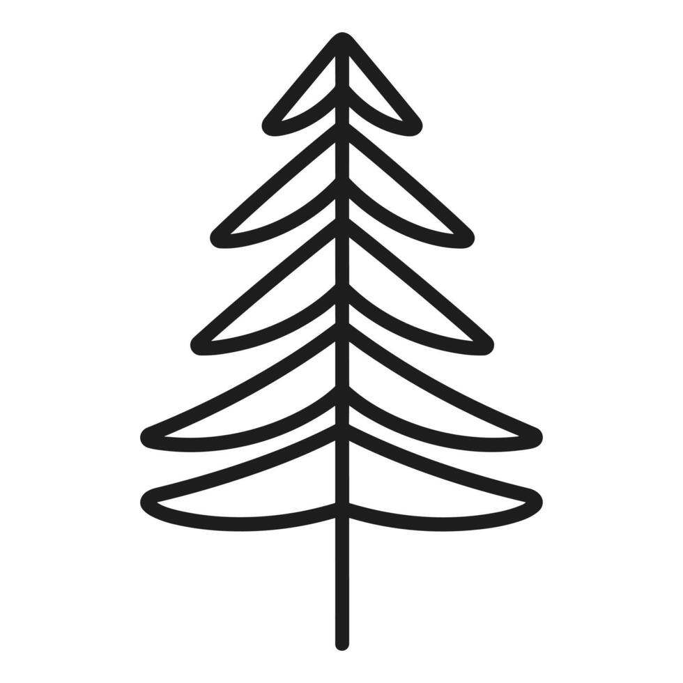 Line art pine tree icon style vector