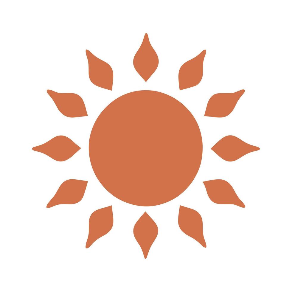 Minimalist sun design icon style vector