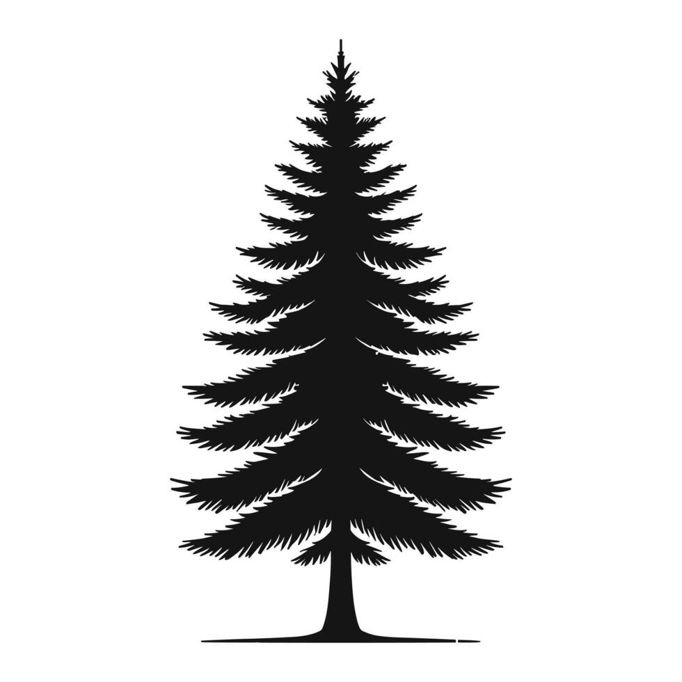Minimalist pine tree silhouette vector
