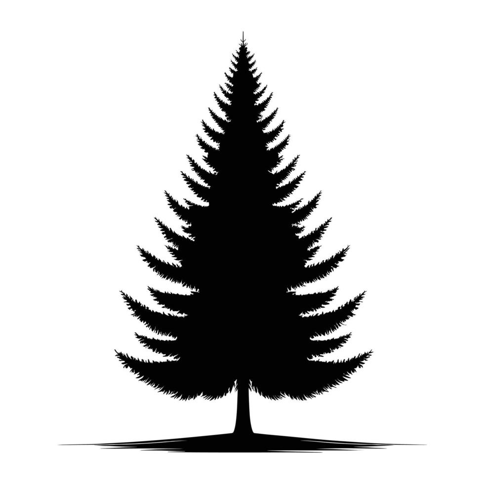 Minimalist pine tree silhouette vector