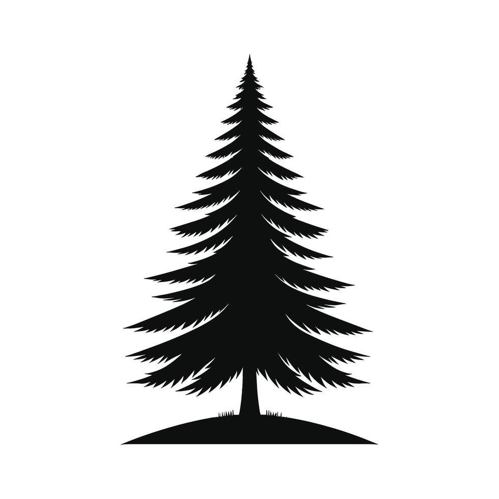 Minimalist pine tree silhouette vector